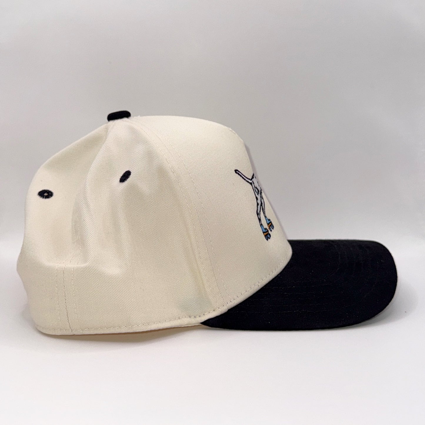Tall Dalmation on Skates Tan & Black Baseball Cap