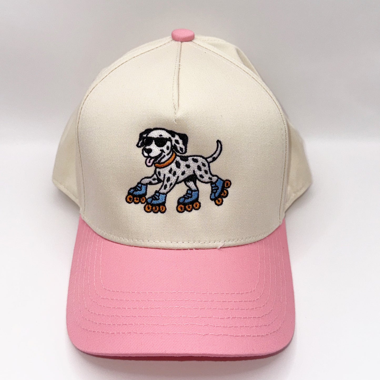 Cartoon Dalmatian Skating Baseball Cap