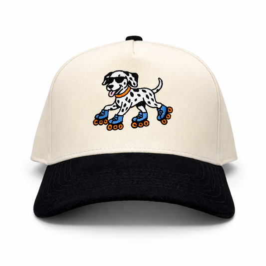 Cartoon Dalmatian Skating Baseball Cap