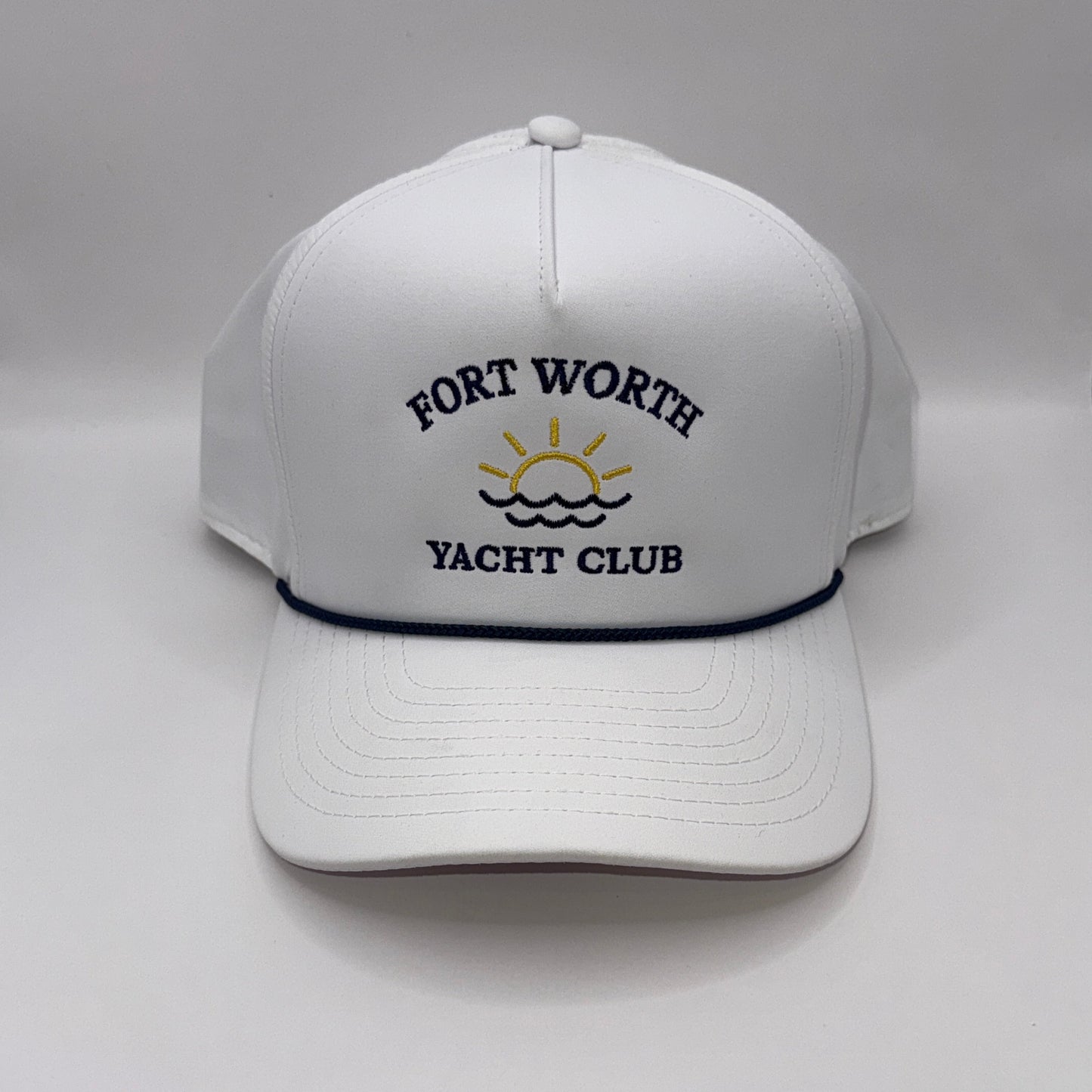 Fort Worth Yacht Club White with Navy Rope Imperial Cap