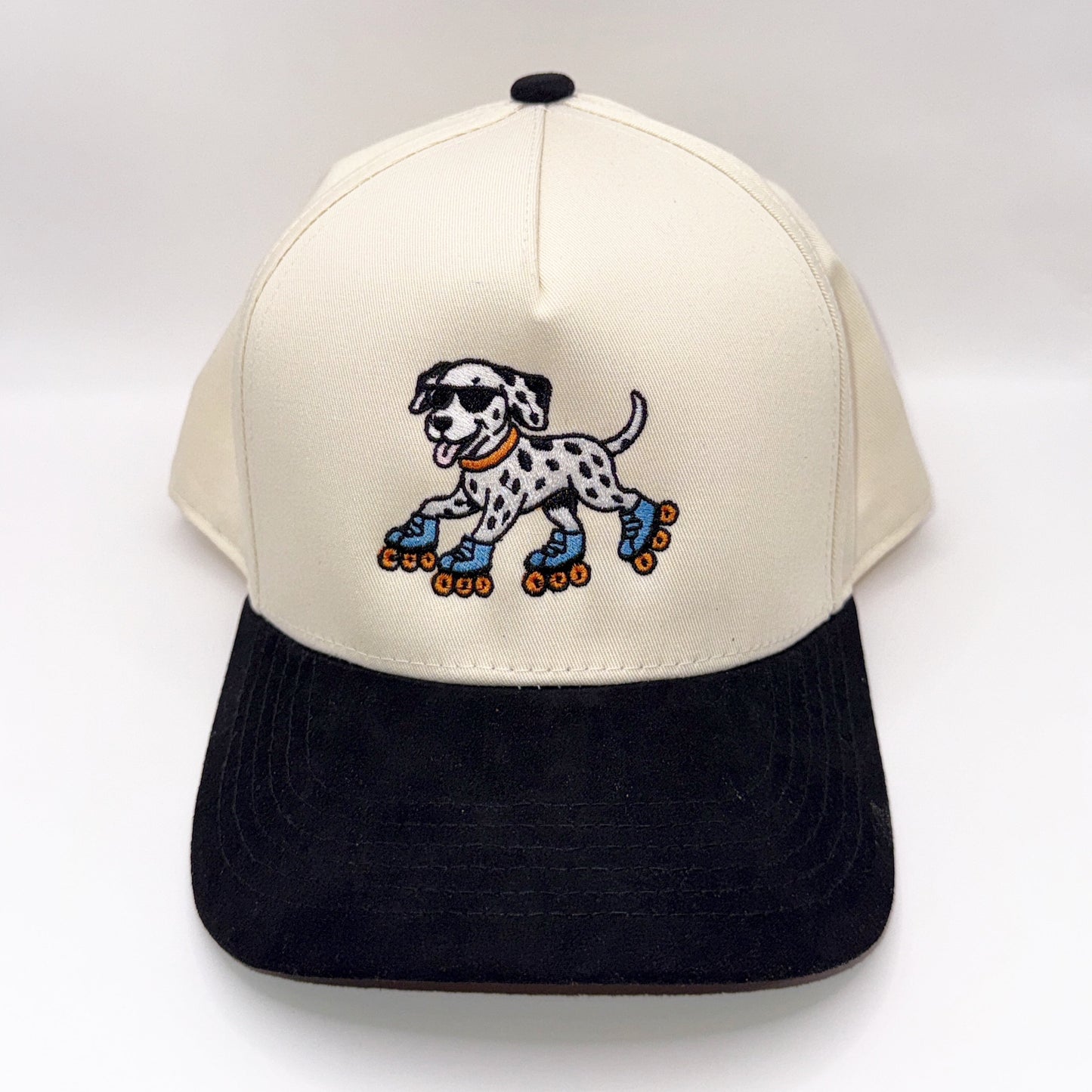 Cartoon Dalmatian Skating Baseball Cap