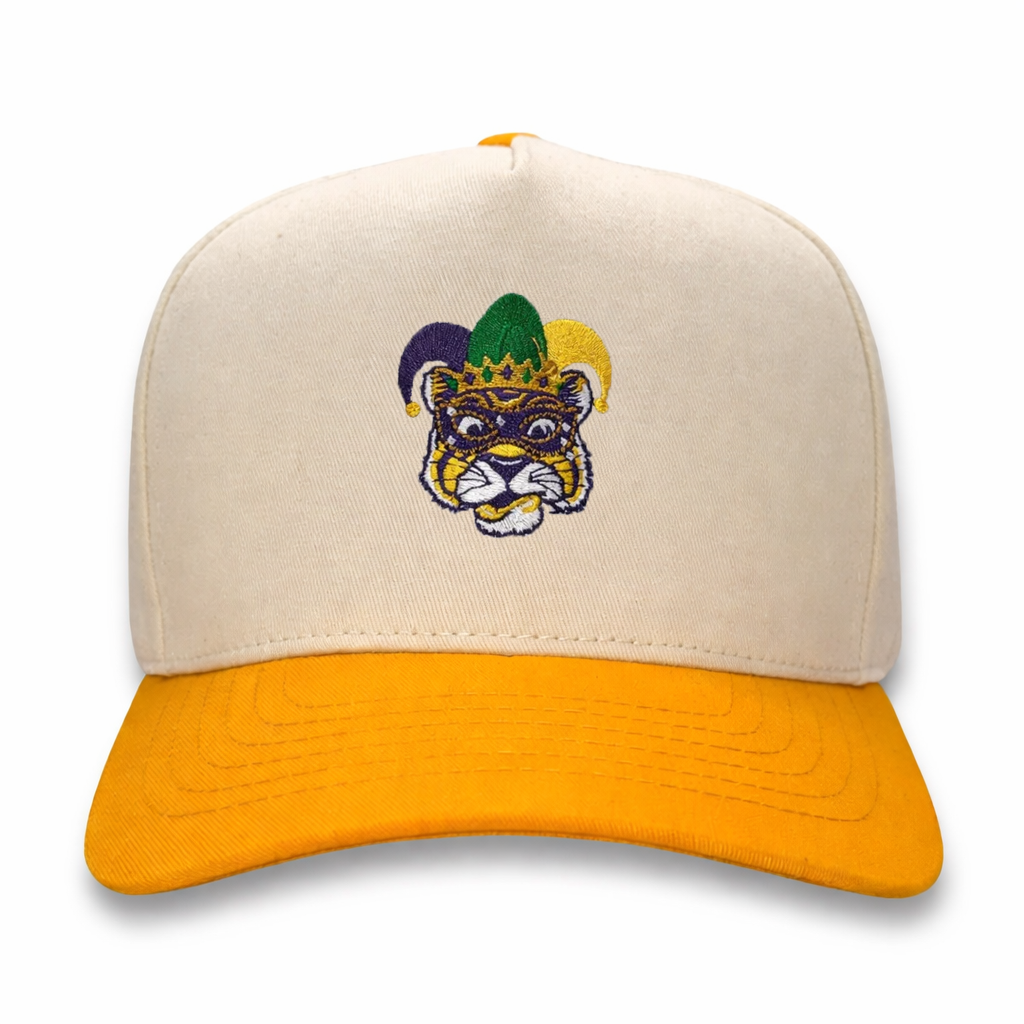 Tiger Gras Retro Hat – lifestyle view – Mad Capper embroidered hat