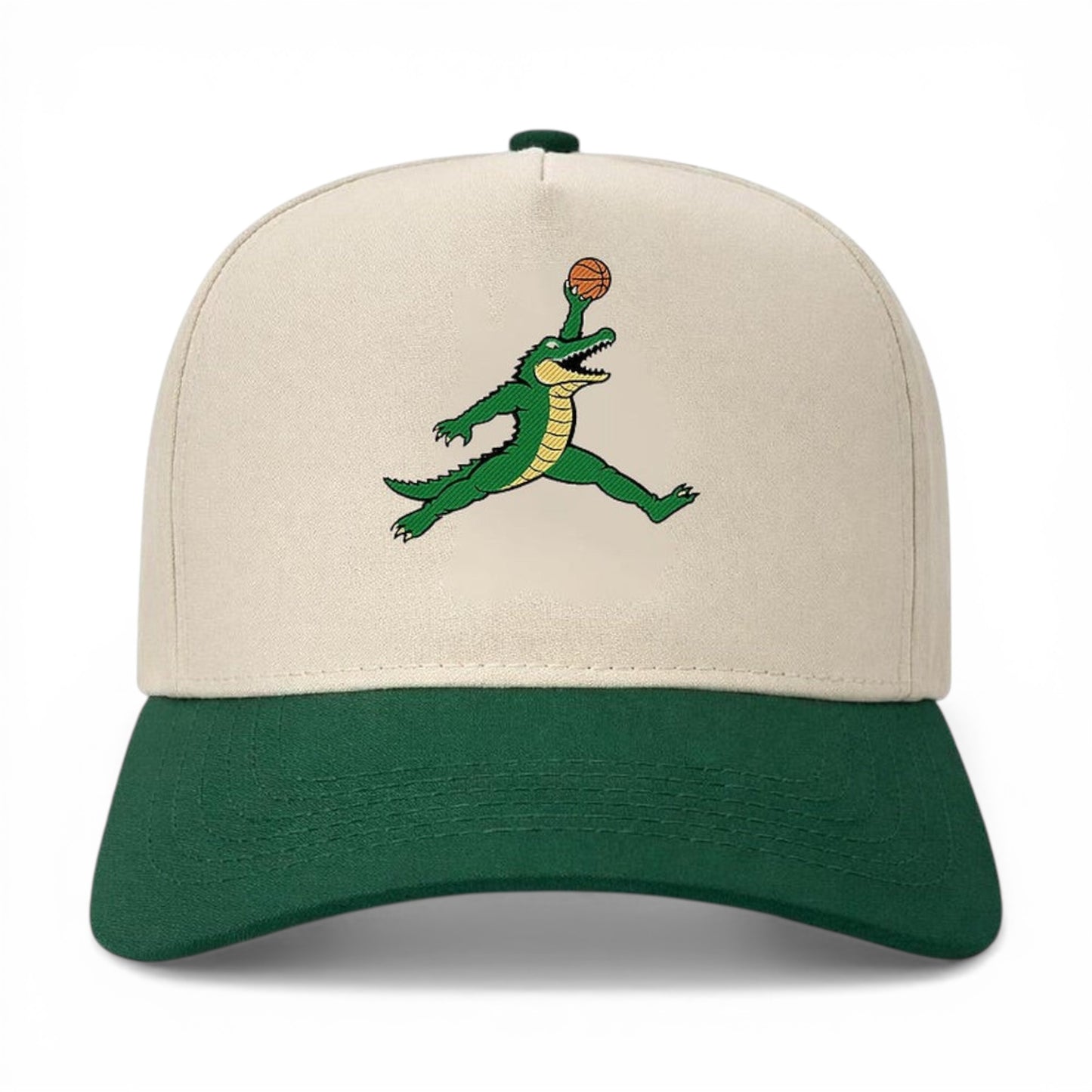 Air Gator cream green embroidered gator jumpman hat - Mad Capper