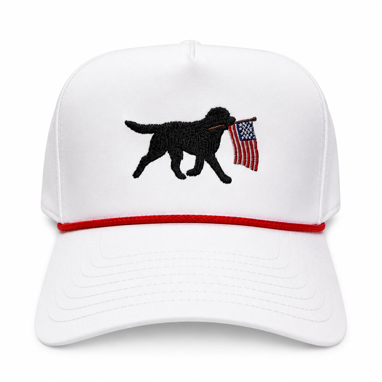 Liberty Labrador Hat - Imperial White Red Rope - front