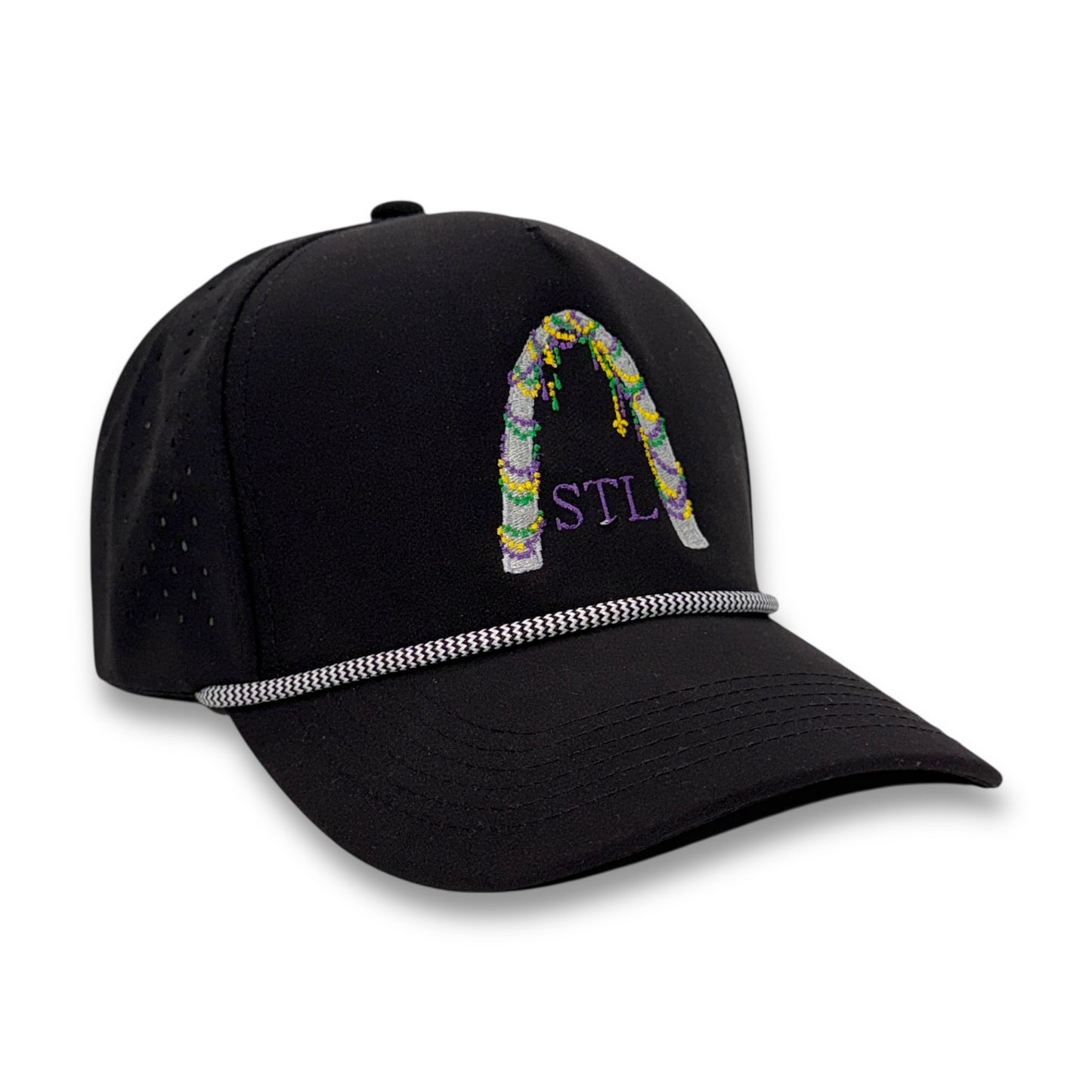 St. Marti Gras – detail view – Mad Capper embroidered hat