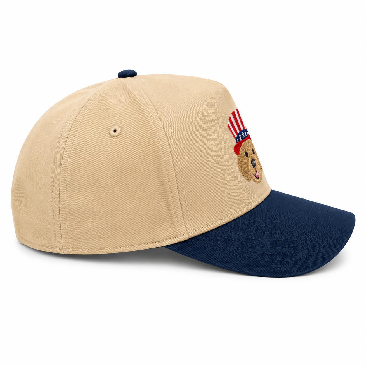 Golden Doodle Dandy Hat - Classic Tan Navy - side