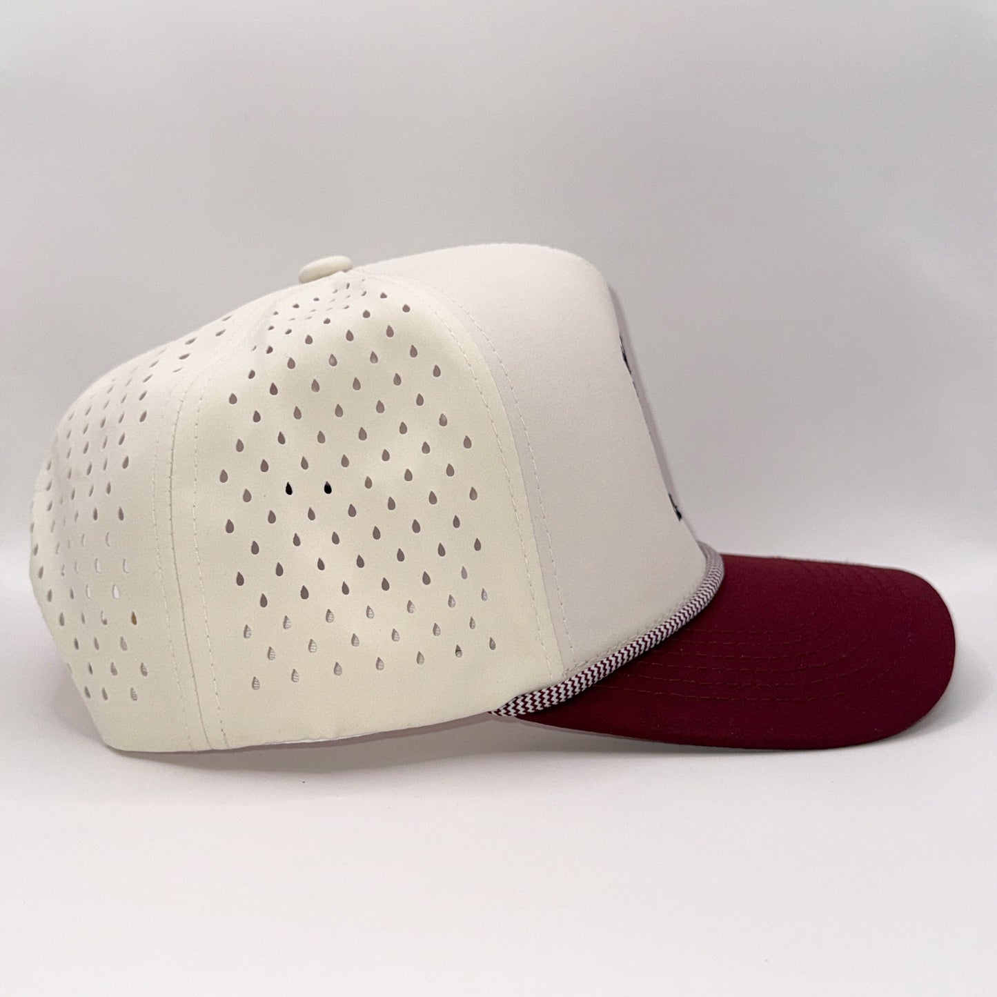 Harry Cocks Tan & Maroon Trucker Rope Cap