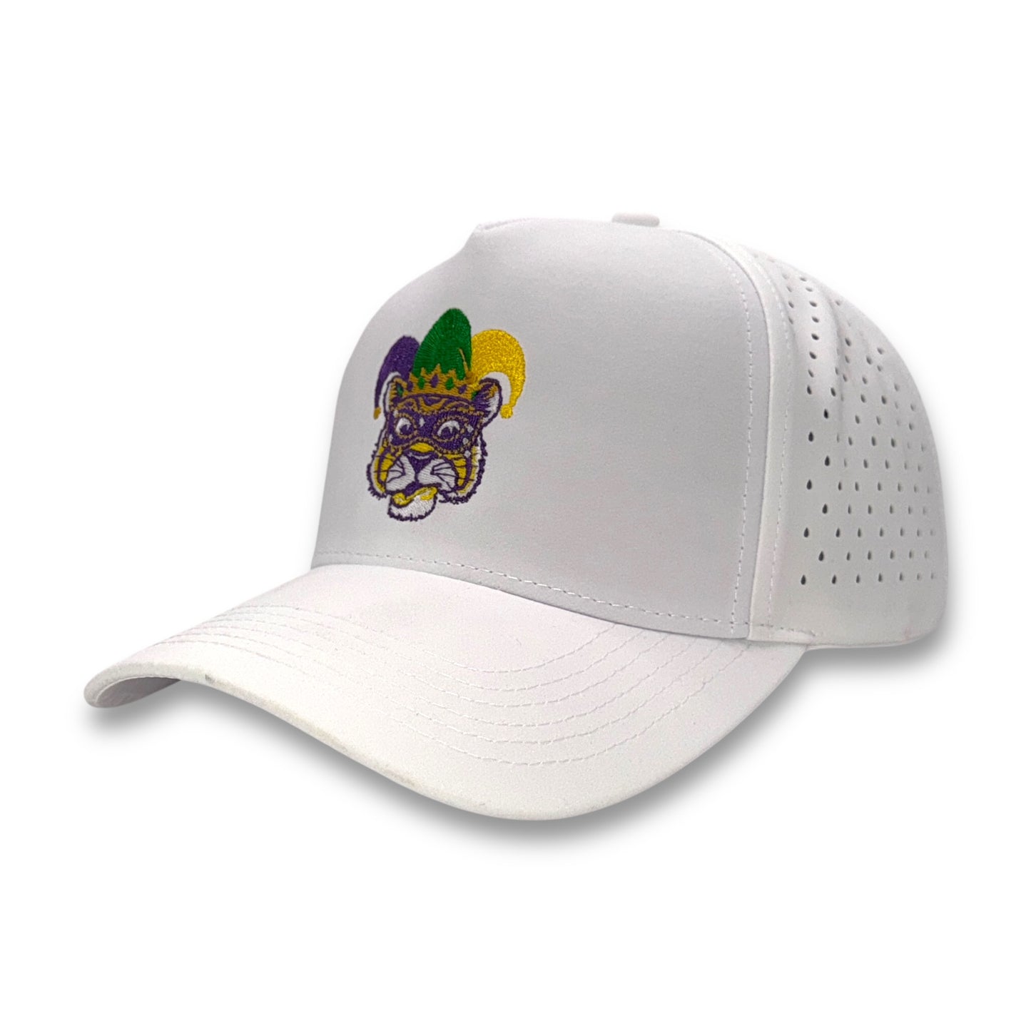Tiger Gras Retro Hat – angled left view – Mad Capper embroidered hat