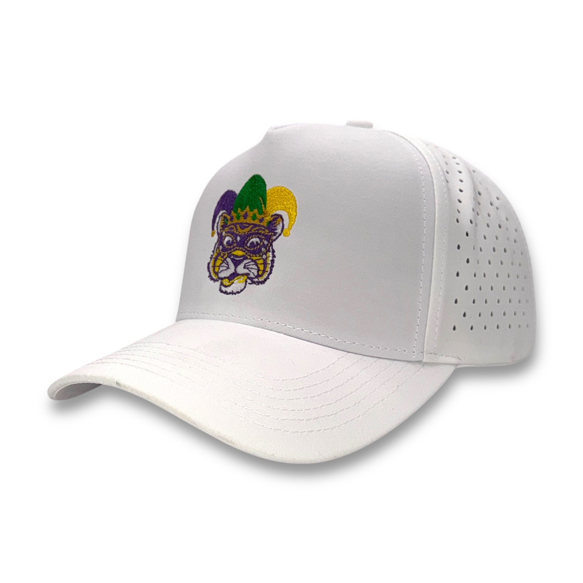 Tiger Gras Retro Hat – angled left view – Mad Capper embroidered hat