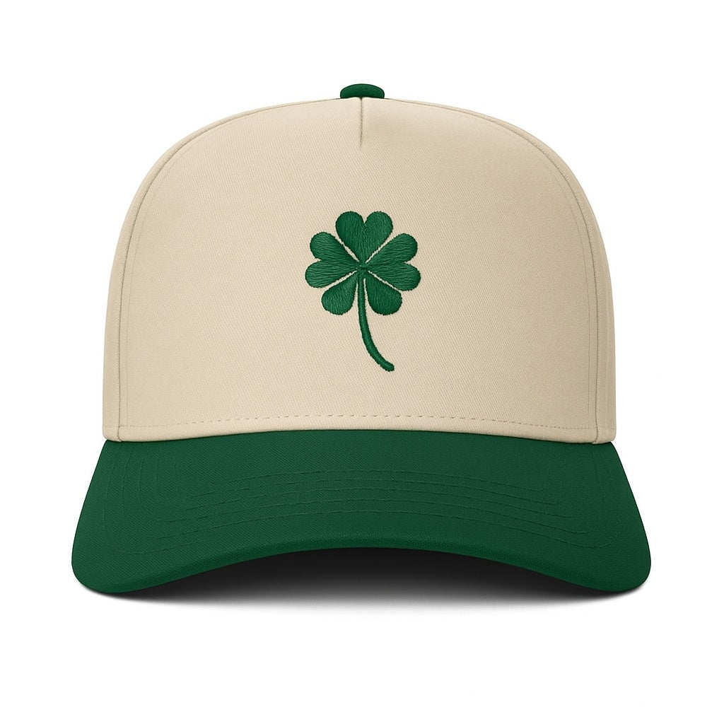 The 5 Leaf Clover Hat – Embroidered Performance Rope Cap – side profile – Mad Capper embroidered hat