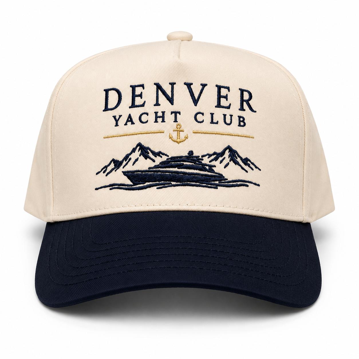 Denver Yacht Club Hat - Tan Navy Classic - front