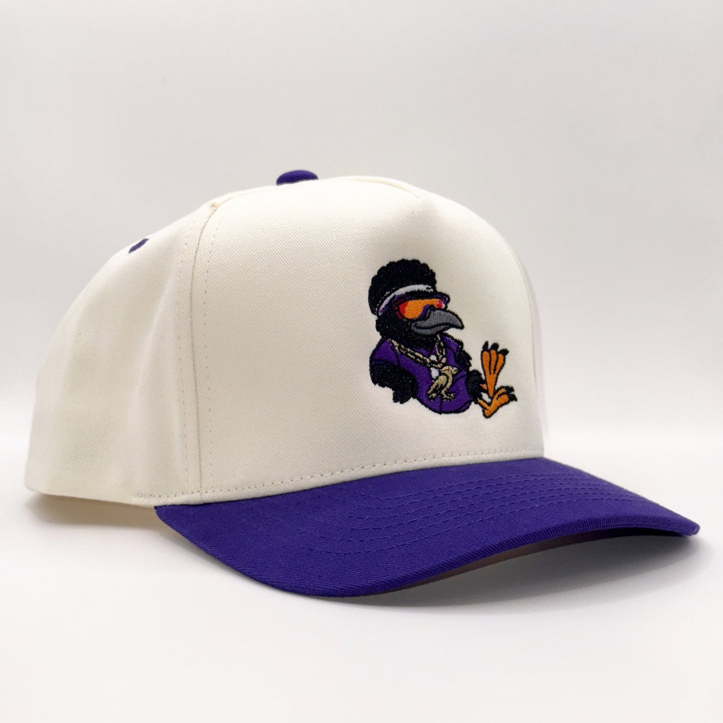 Lounging Raven Tan & Purple Baseball Cap