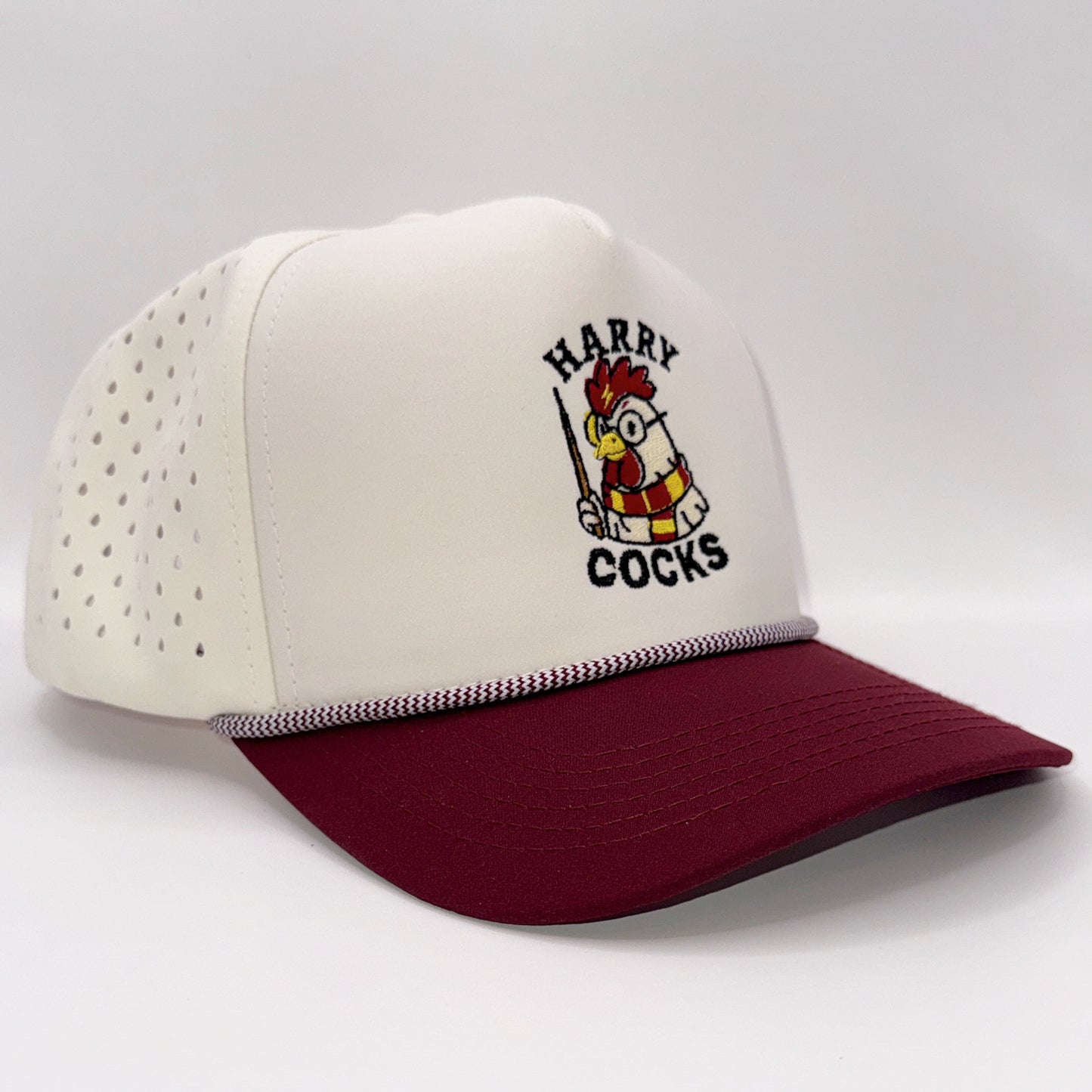 Harry Cocks Tan & Maroon Trucker Rope Cap