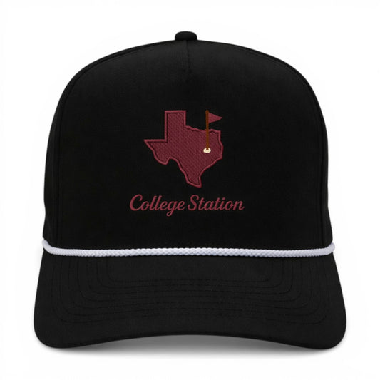 The College Station Gameday Hat – Embroidered Rope Cap – lifestyle view – Mad Capper embroidered hat