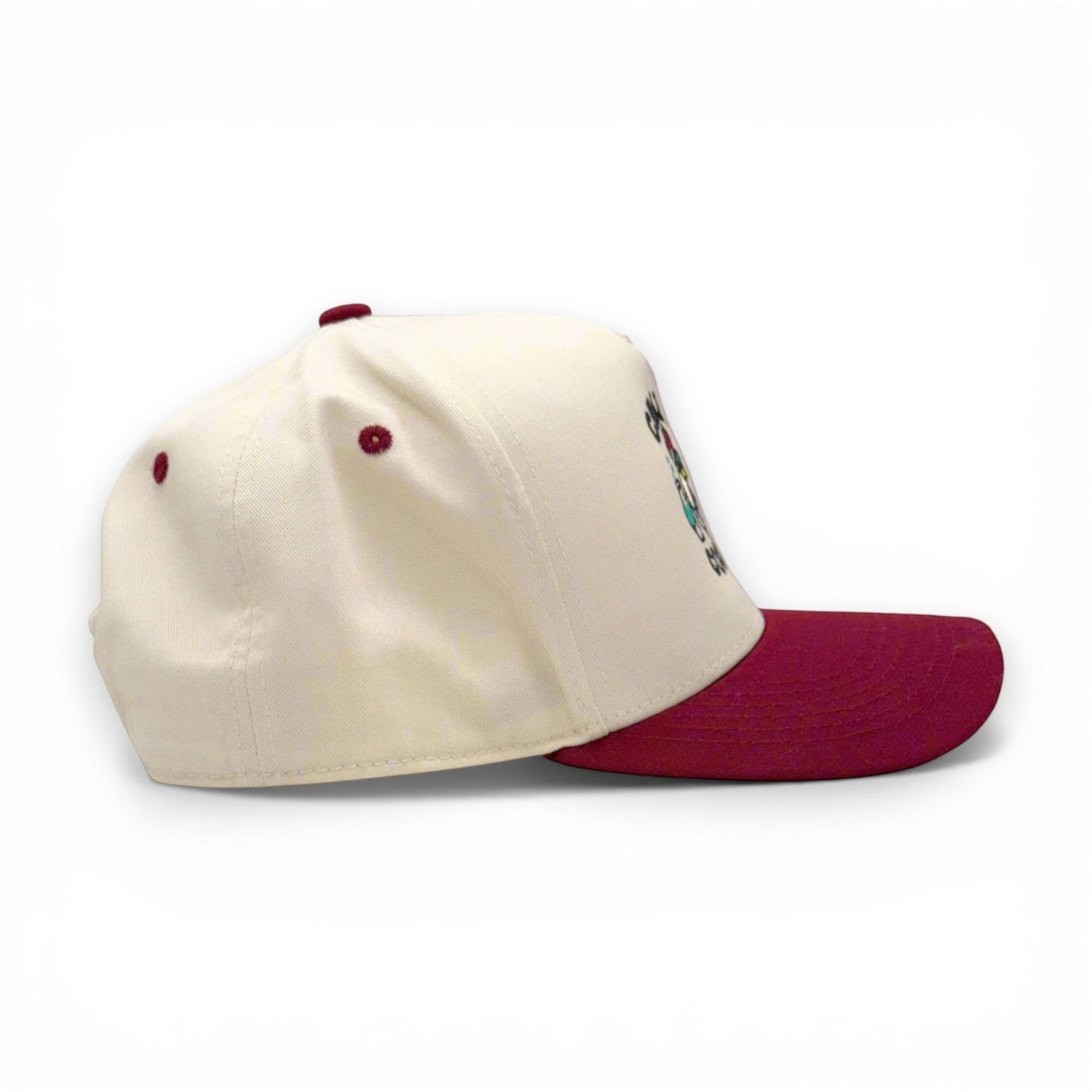 Crazy Cocks Baseball Cap – detail view – Mad Capper embroidered hat