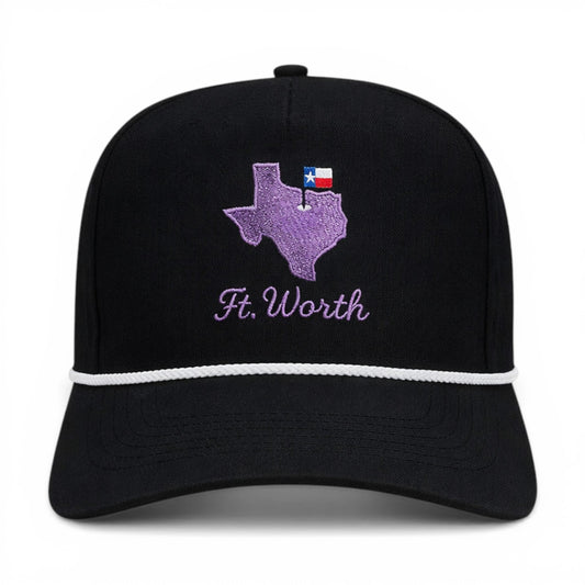 Fort Worth Gameday Hat – Embroidered Performance Rope Cap – angled right view – Mad Capper embroidered hat
