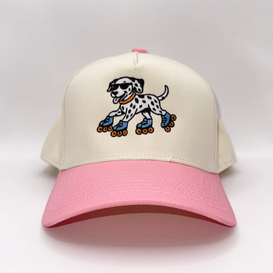 Cartoon Dalmatian Skating Baseball Cap