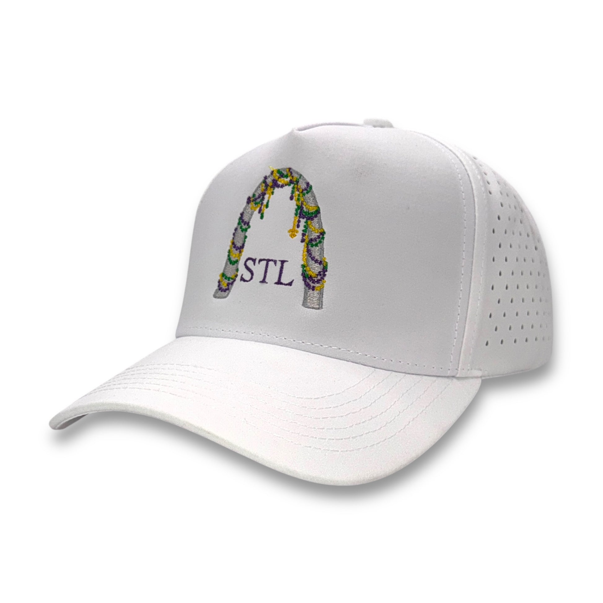 St. Marti Gras – angled left view – Mad Capper embroidered hat