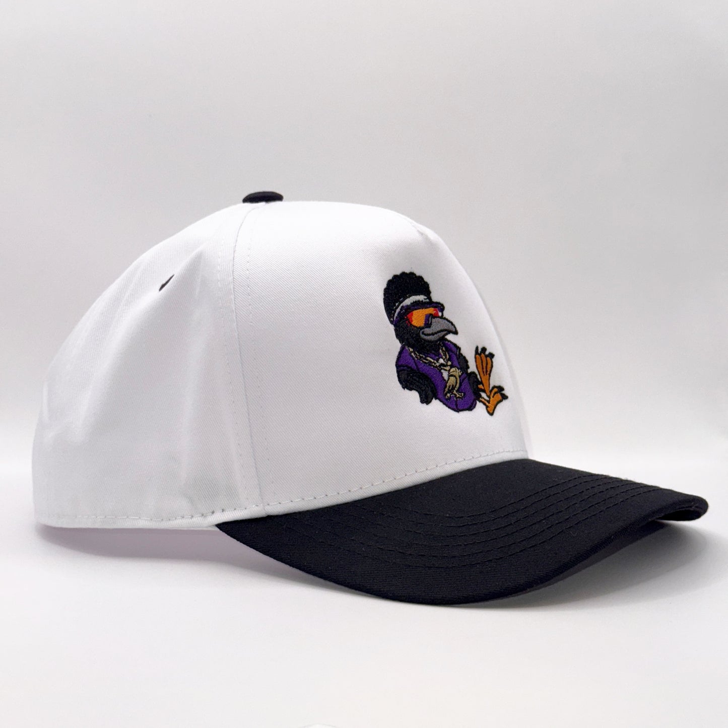 Lounging Raven White & Black Baseball Cap