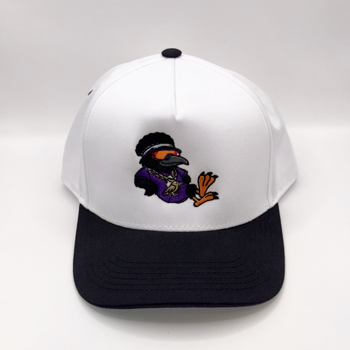Lounging Raven White & Black Baseball Cap