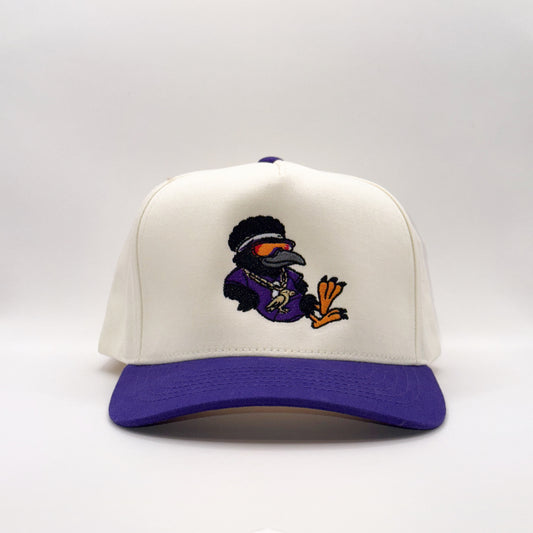 Lounging Raven Tan & Purple Baseball Cap