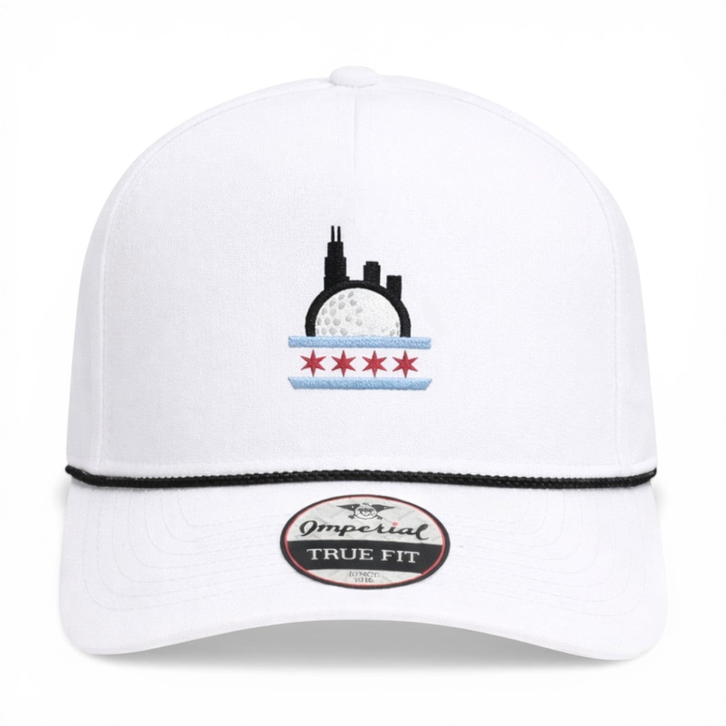Chicago Drive Golf Hat – Embroidered Rope Cap – front view – Mad Capper embroidered hat
