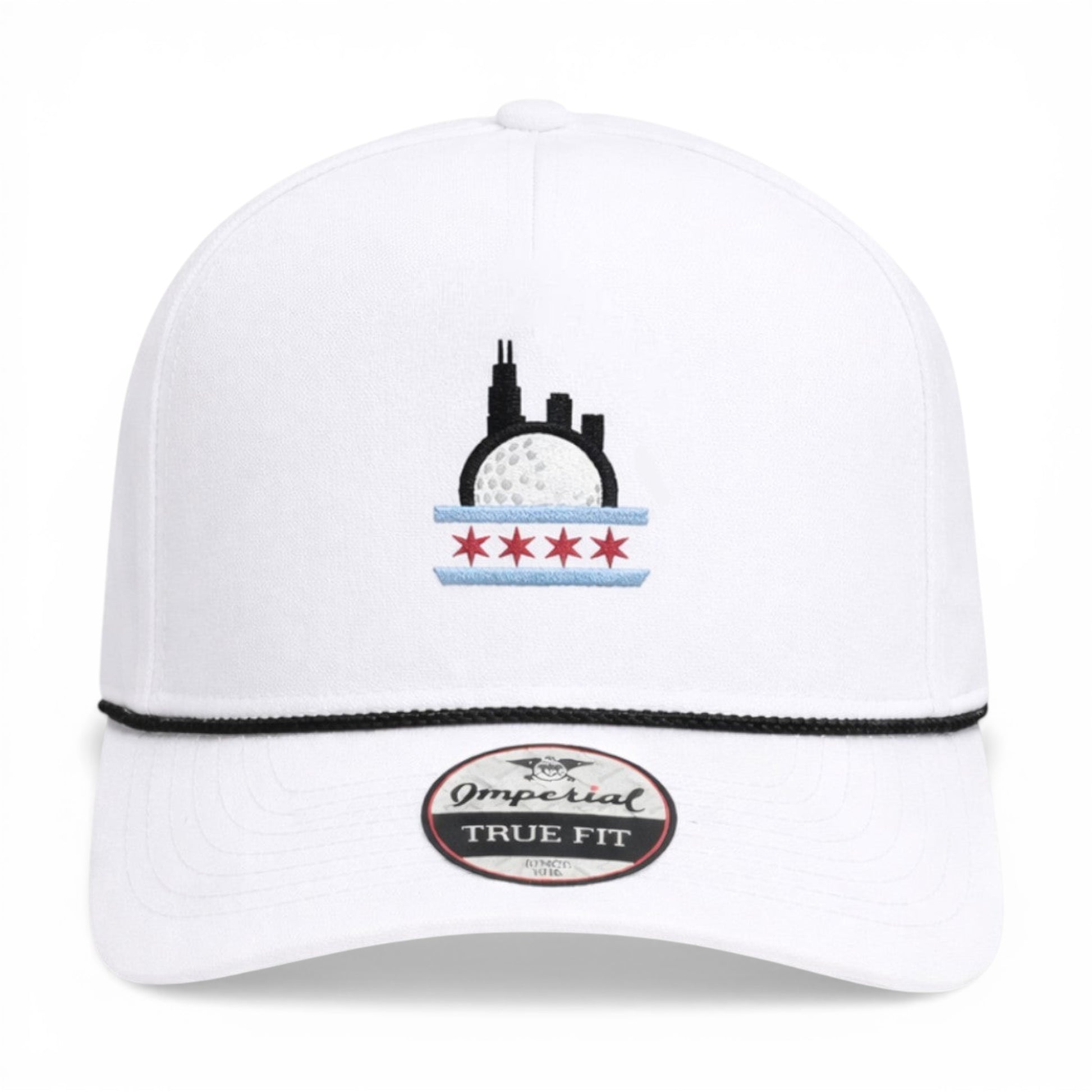 Chicago Drive Golf Hat – Embroidered Rope Cap – front view – Mad Capper embroidered hat