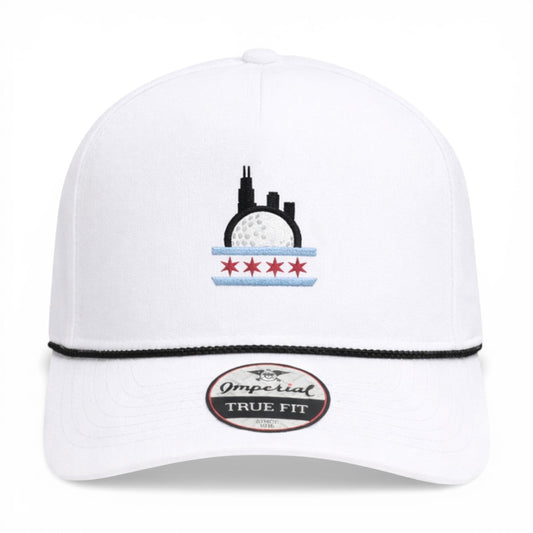 Chicago Drive Golf Hat – Embroidered Rope Cap – front view – Mad Capper embroidered hat