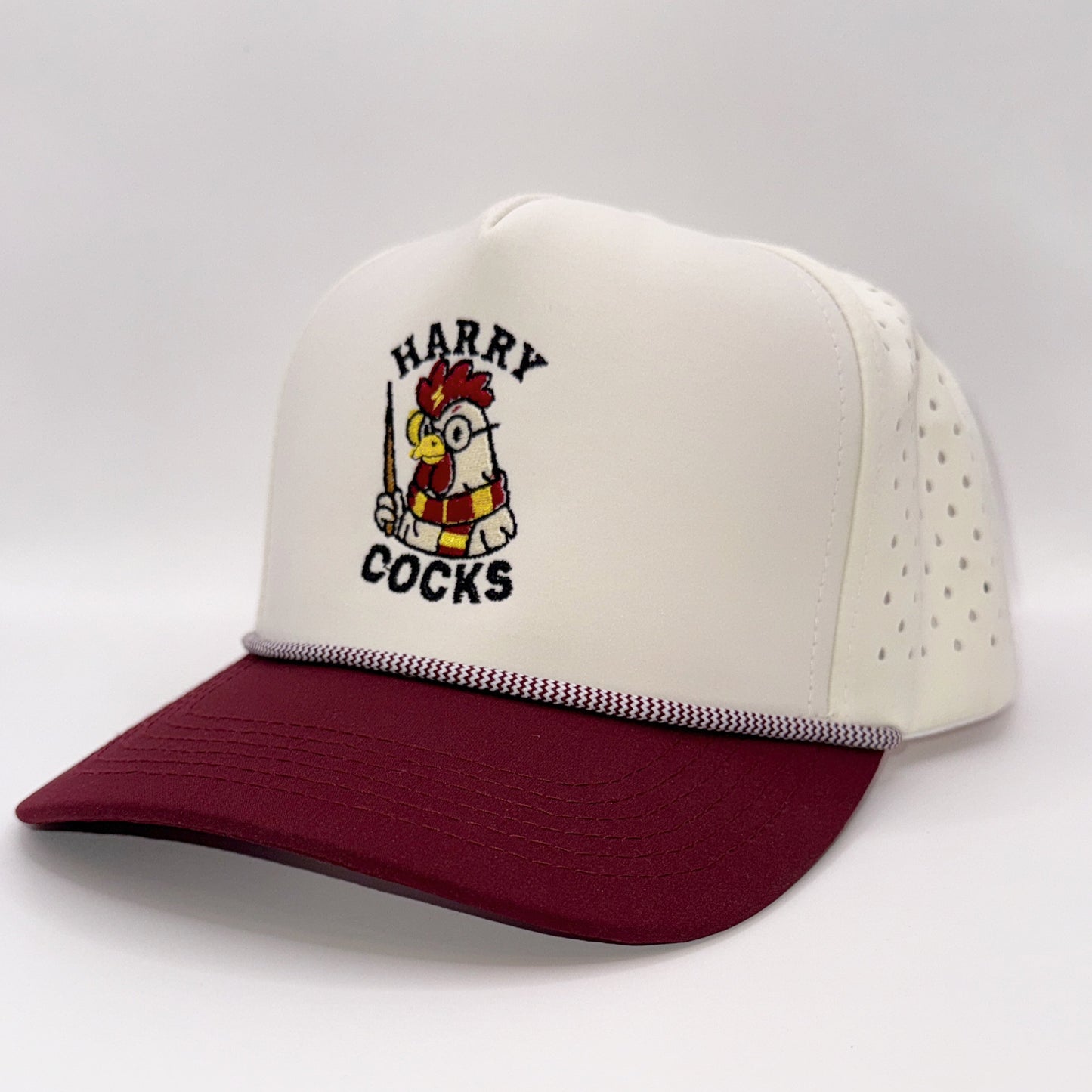 Harry Cocks Tan & Maroon Trucker Rope Cap