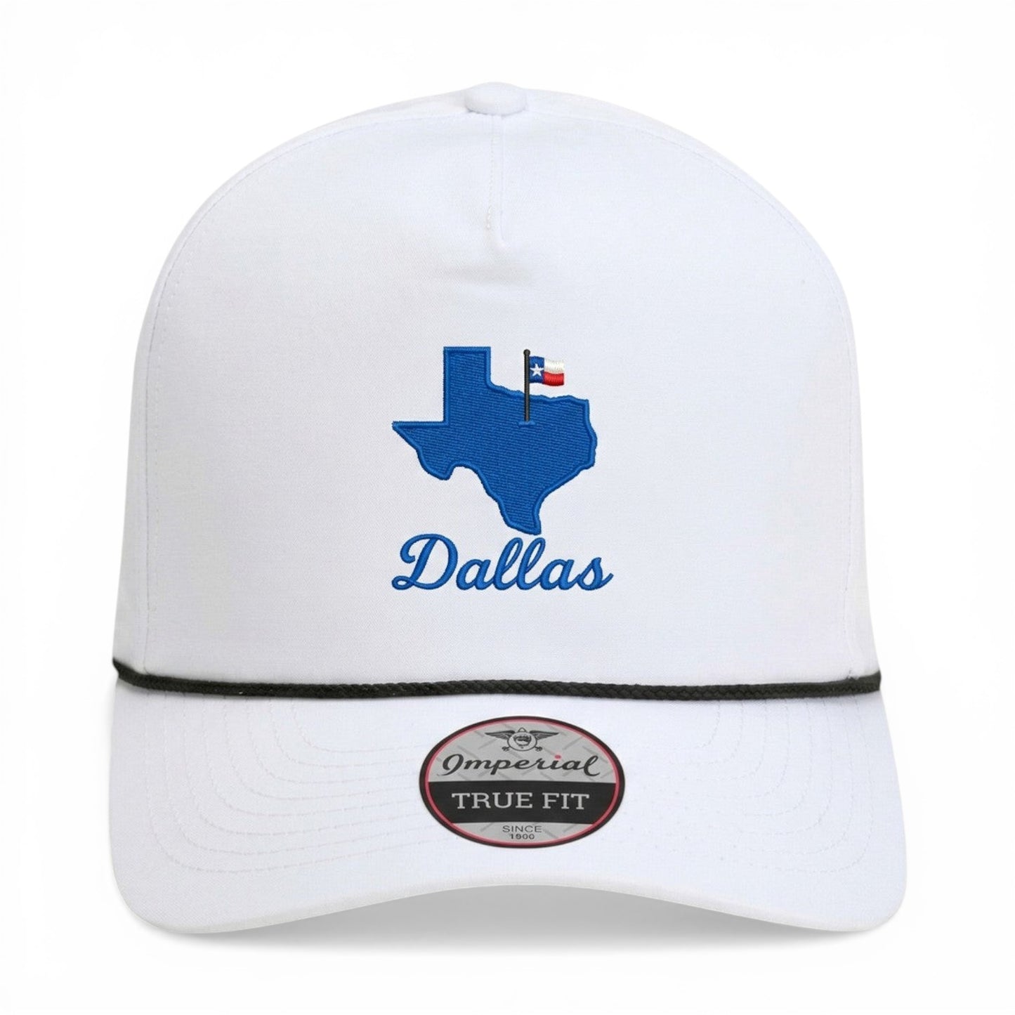 The Dallas Gameday Hat – Embroidered Rope & Trucker Cap – detail view – Mad Capper embroidered hat