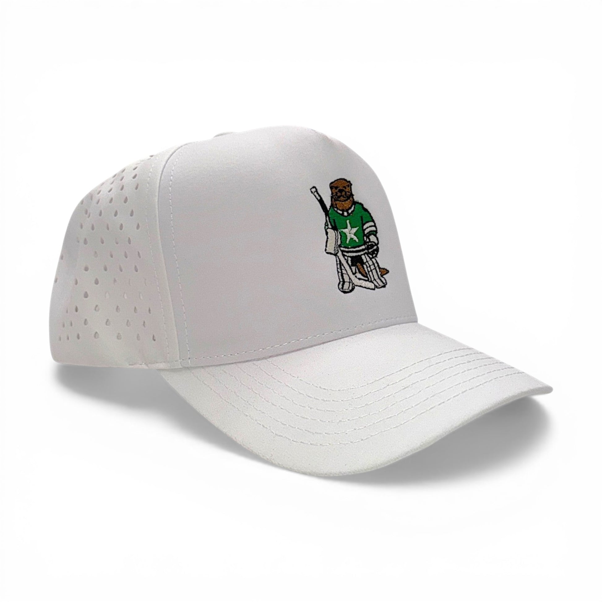 The Keeper of the Creek Cap – angled left view – Mad Capper embroidered hat