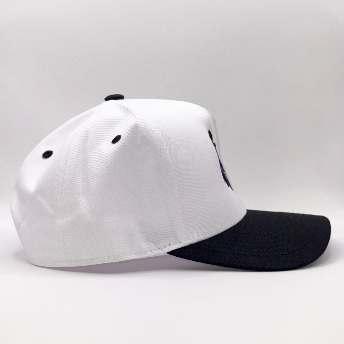 Lounging Raven White & Black Baseball Cap