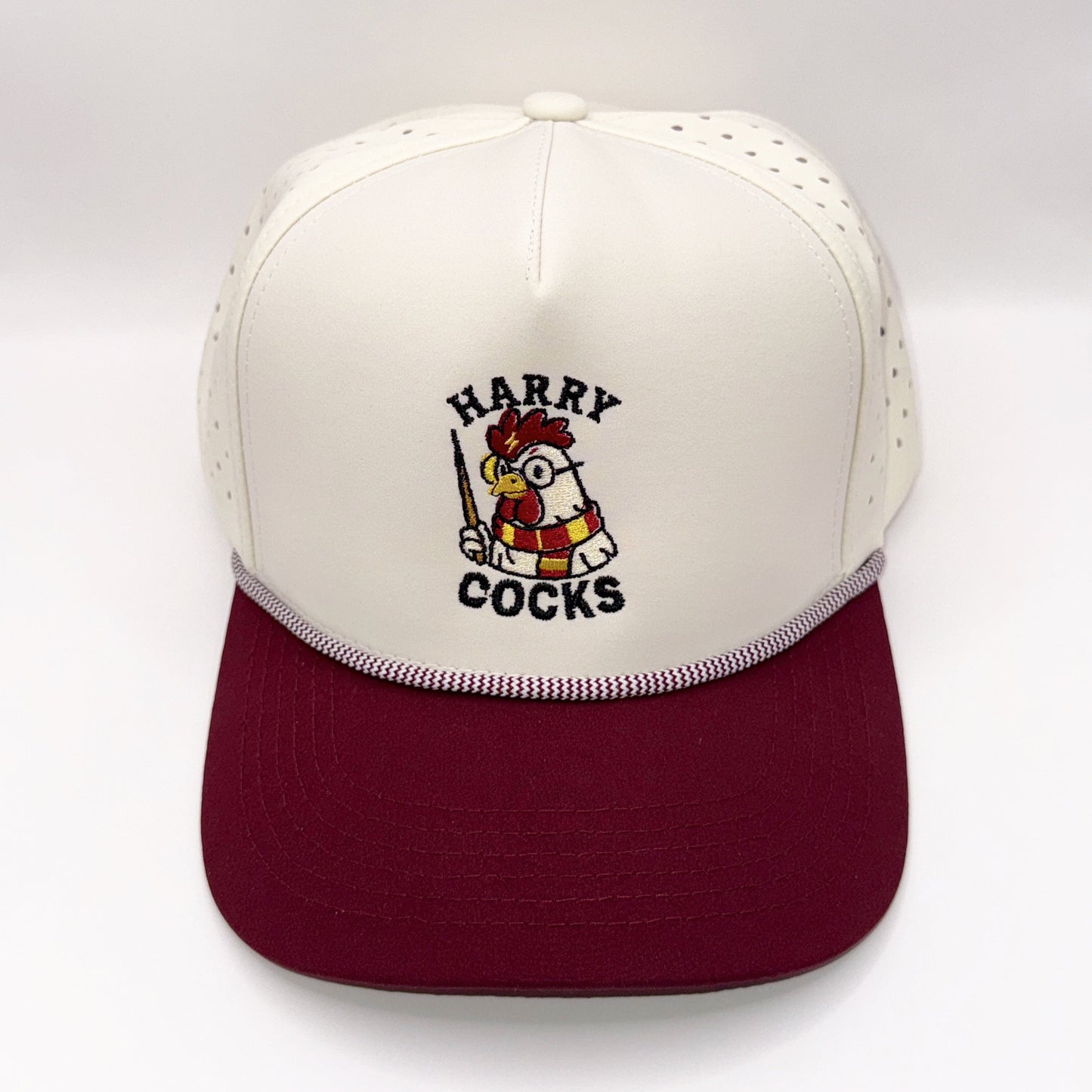 Harry Cocks Tan & Maroon Trucker Rope Cap