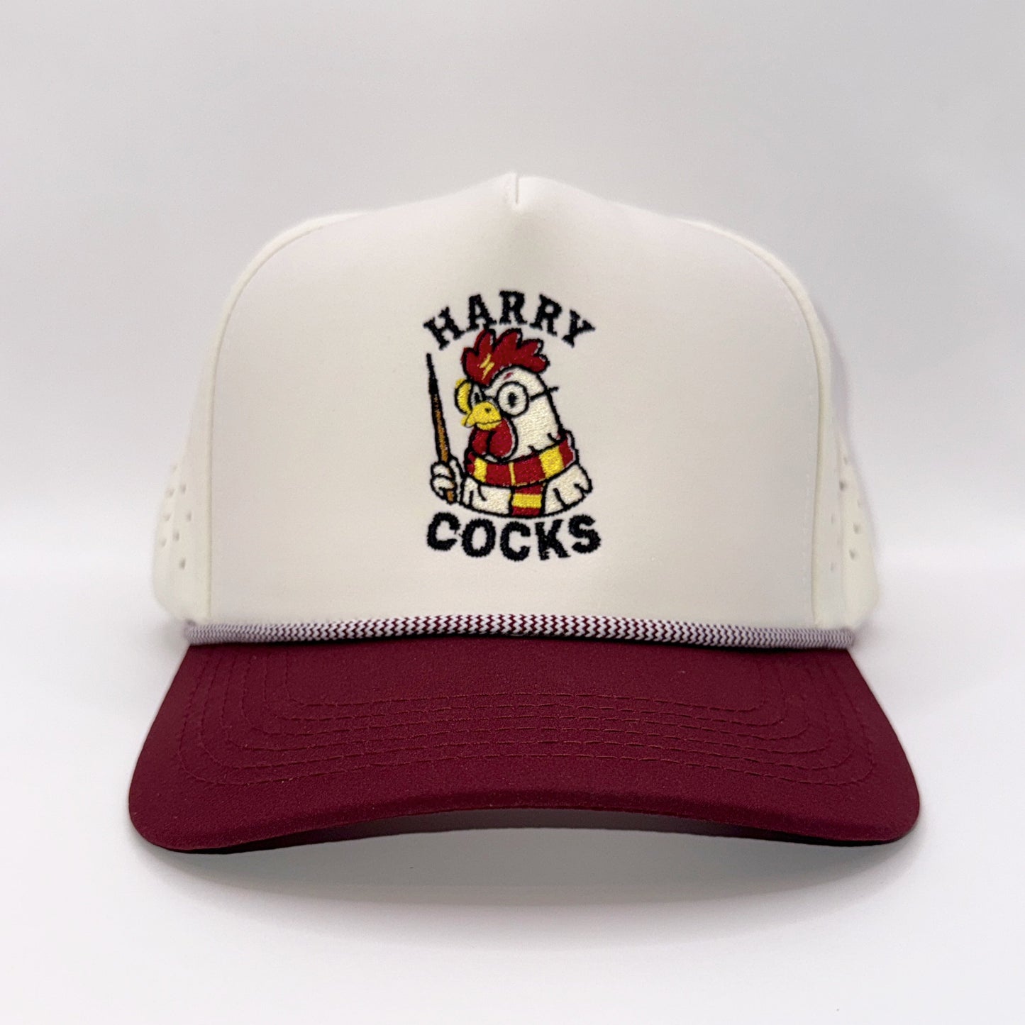 Harry Cocks Tan & Maroon Trucker Rope Cap