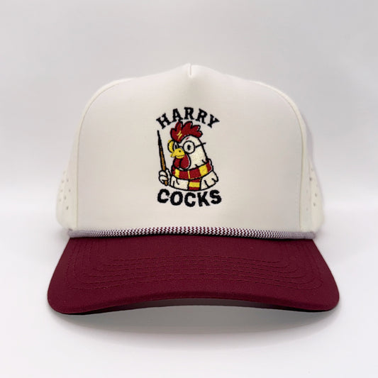 Harry Cocks Tan & Maroon Trucker Rope Cap