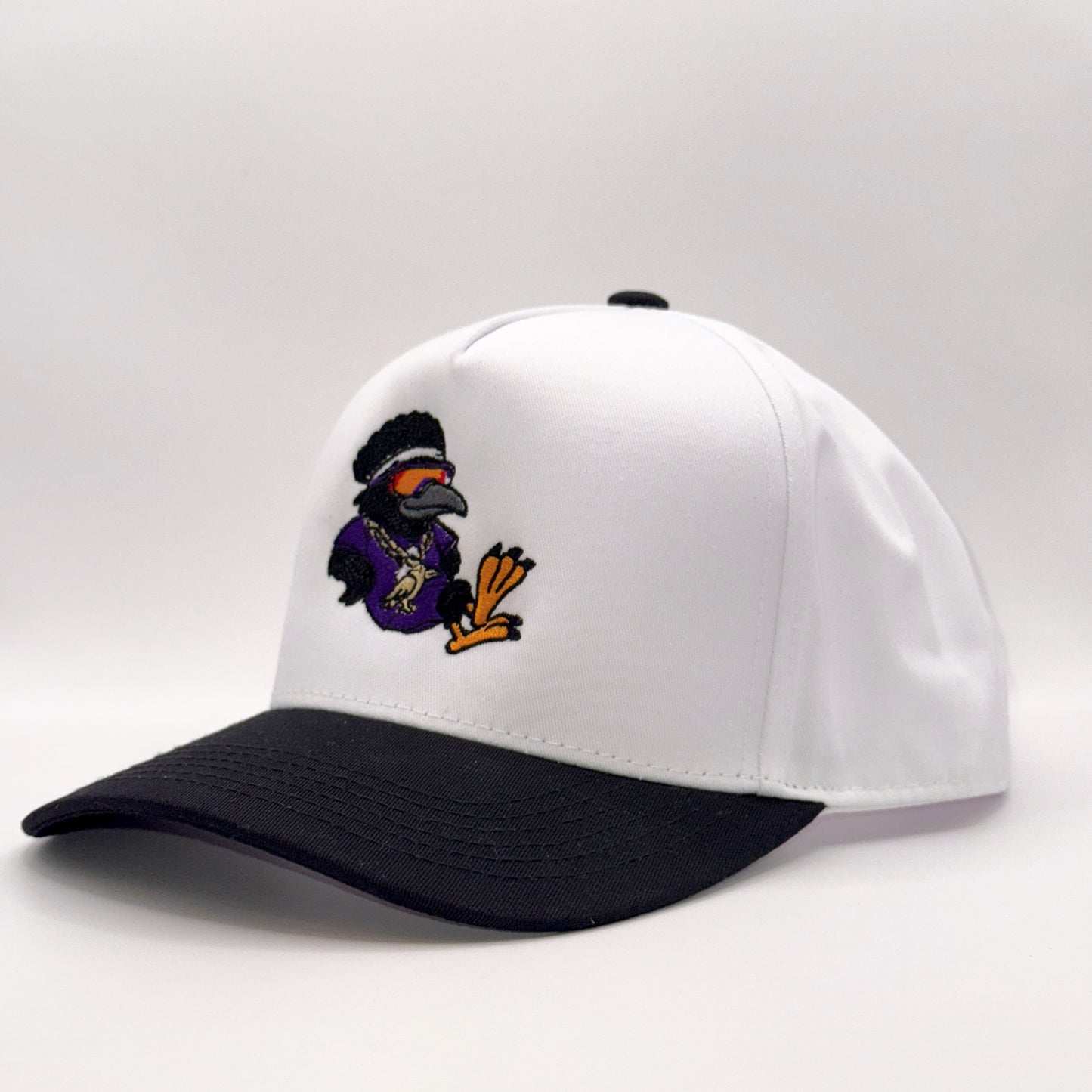 Lounging Raven White & Black Baseball Cap