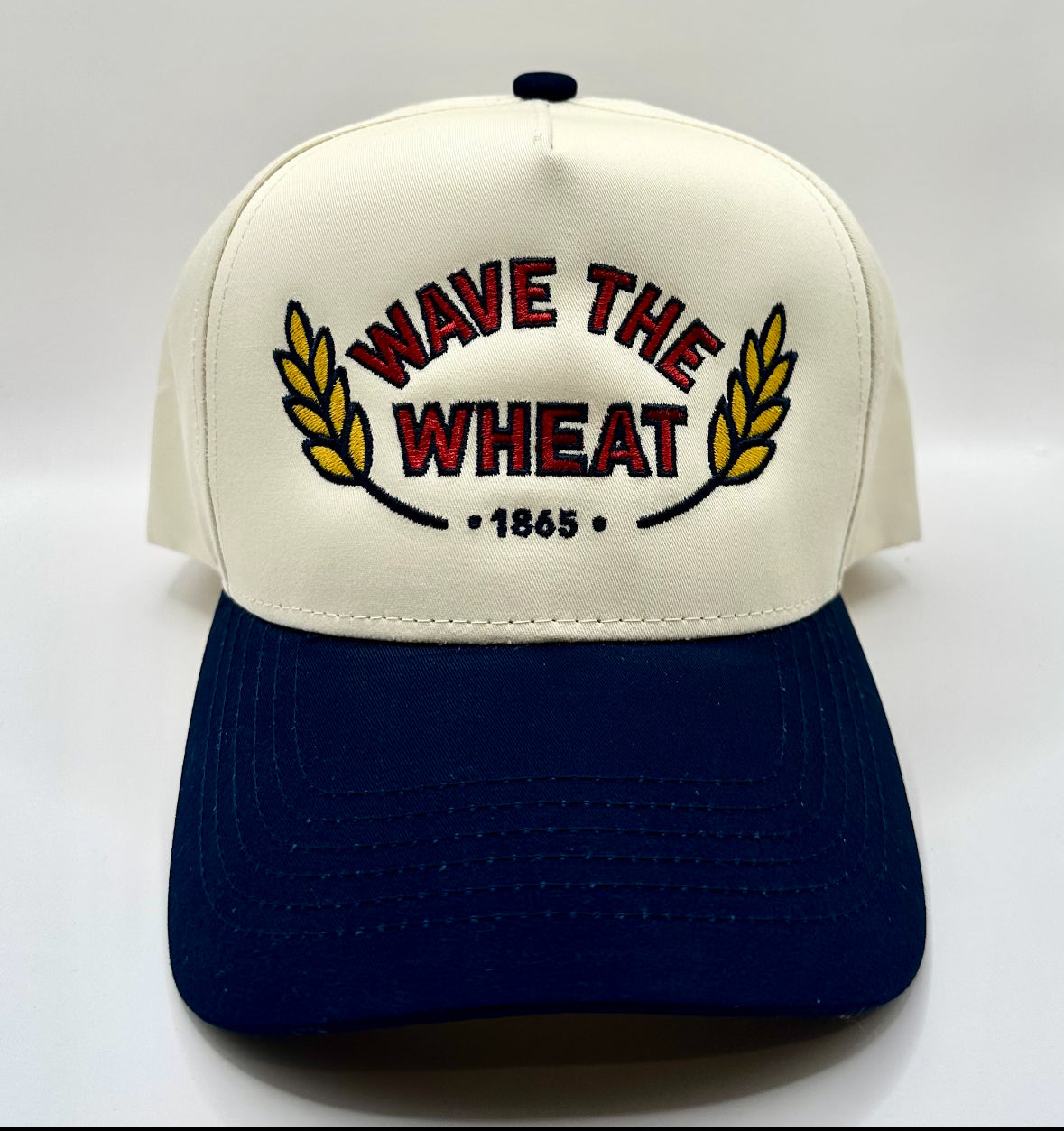 Kansas Wave the Wheat hat embroidery – side view snapback cap