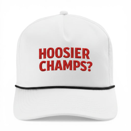 The Big Indiana Question Hat – front view – Mad Capper embroidered hat