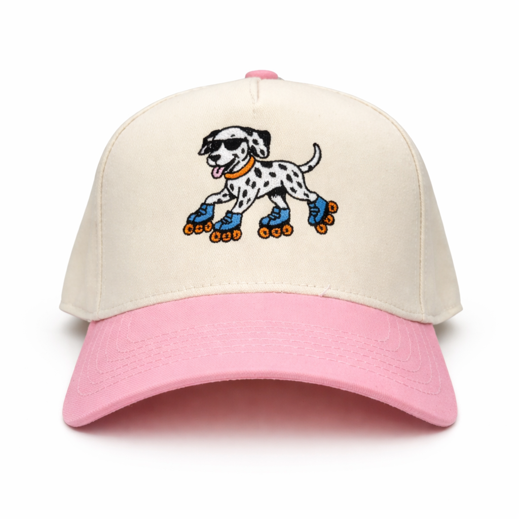 Cartoon Dalmatian Skating Baseball Cap