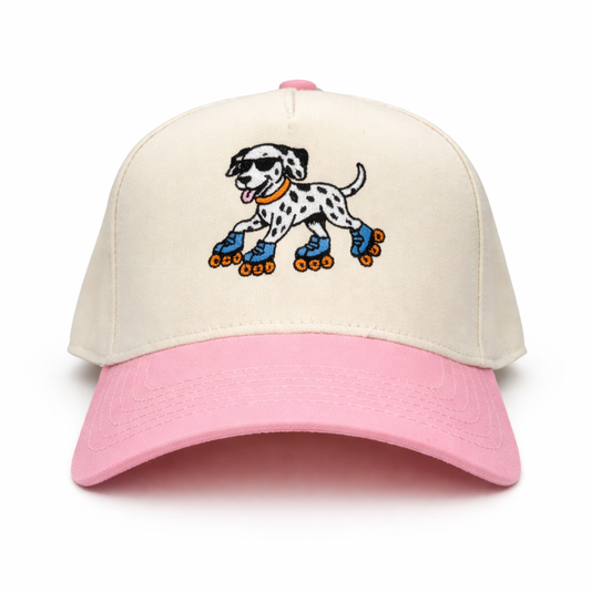 Cartoon Dalmatian Skating Baseball Cap