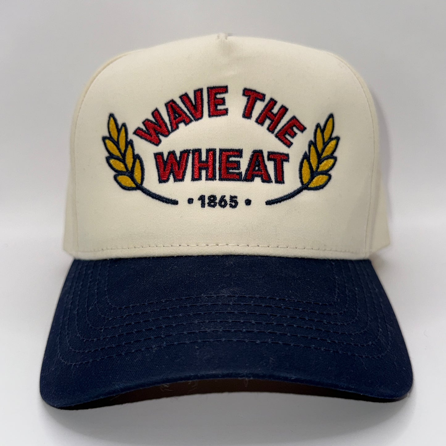 Wave the Wheat Kansas Golf Hat - Embroidered Trucker Hat