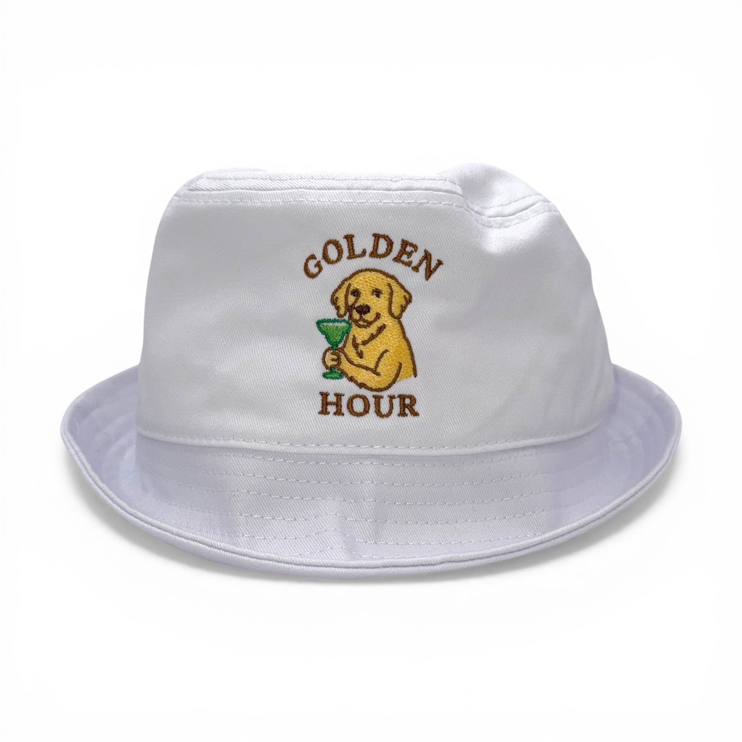 The Golden Hour Hat – Embroidered Foam Trucker Cap – back view – Mad Capper embroidered hat