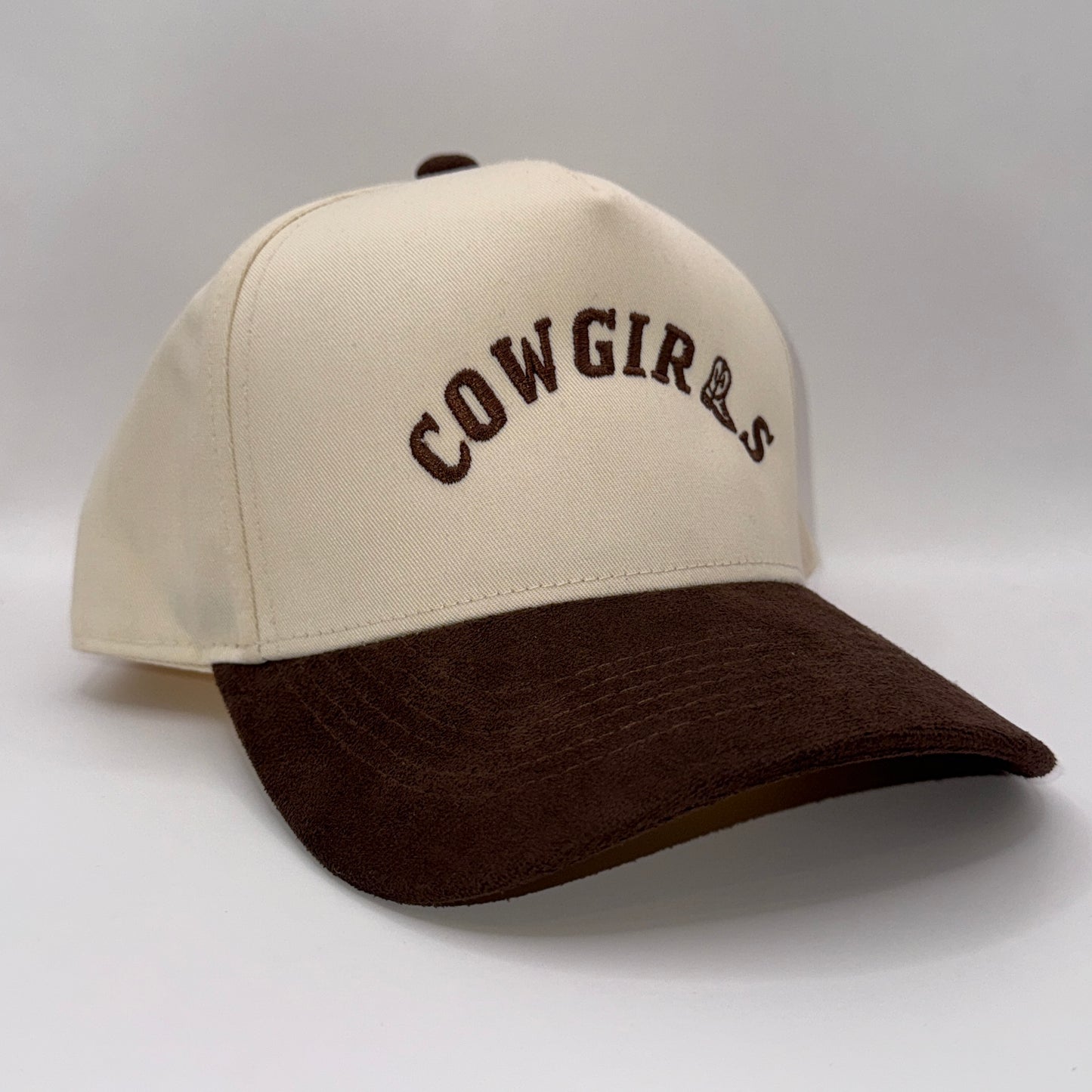 COWGIRLS Suede Brim Hat – Western Embroidered Cap