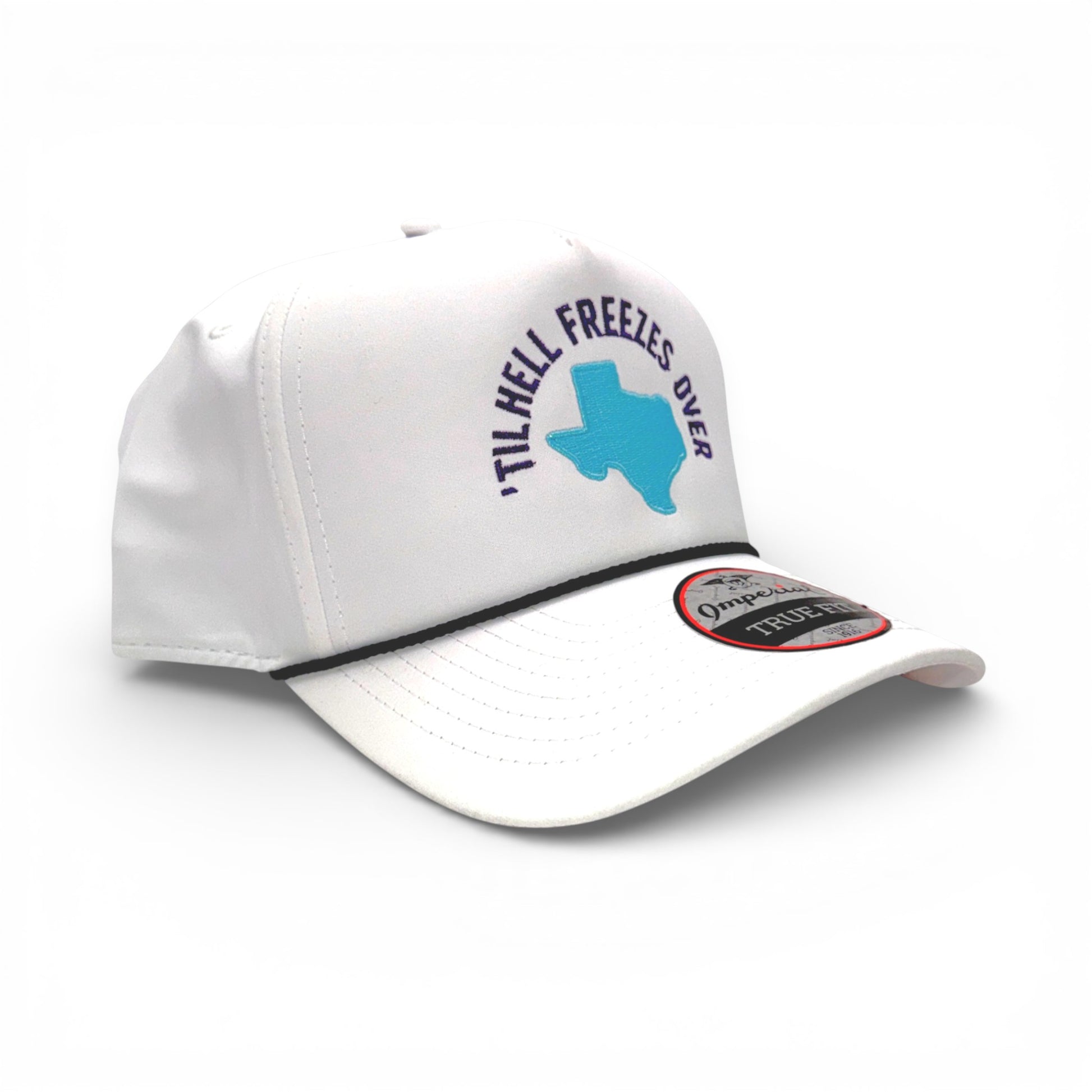 Ft. Worth Freeze Golf Hat – Embroidered Rope Cap – angled right view – Mad Capper embroidered hat