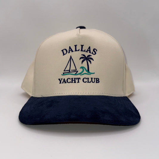 Dallas Yacht Club Tan & Navy Suede Baseball Cap Snapback