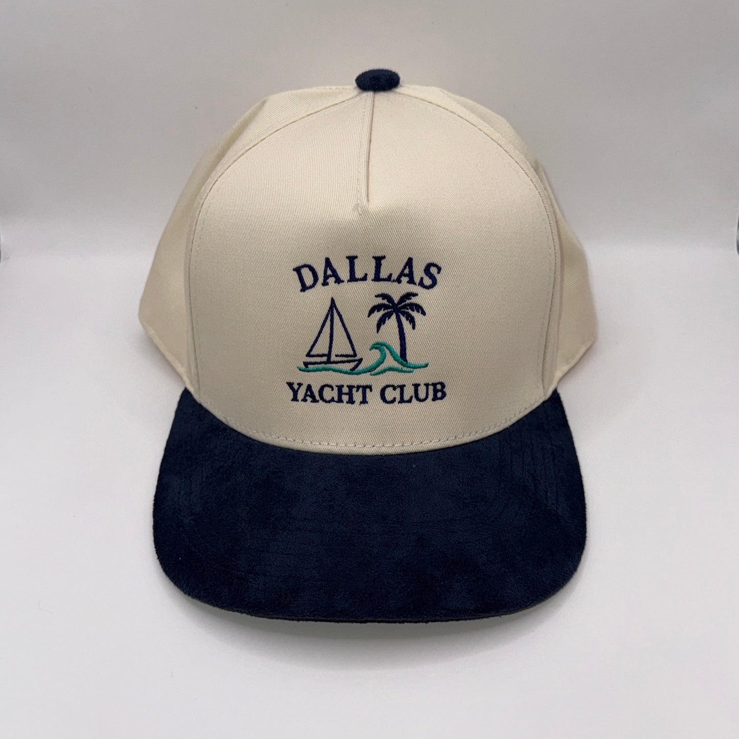Dallas Yacht Club Tan & Navy Suede Baseball Cap Snapback