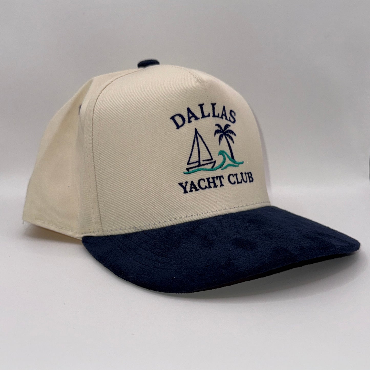 Dallas Yacht Club Tan & Navy Suede Baseball Cap Snapback