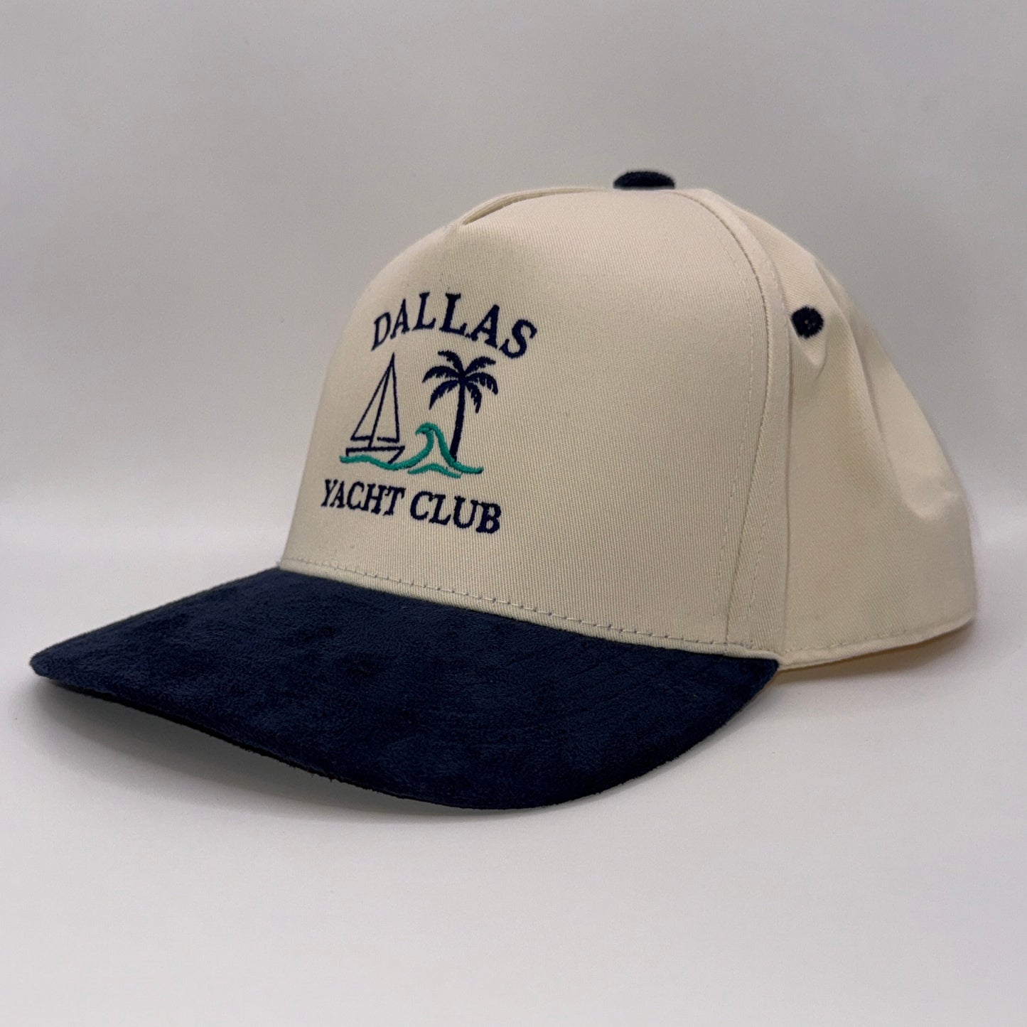 Dallas Yacht Club Tan & Navy Suede Baseball Cap Snapback