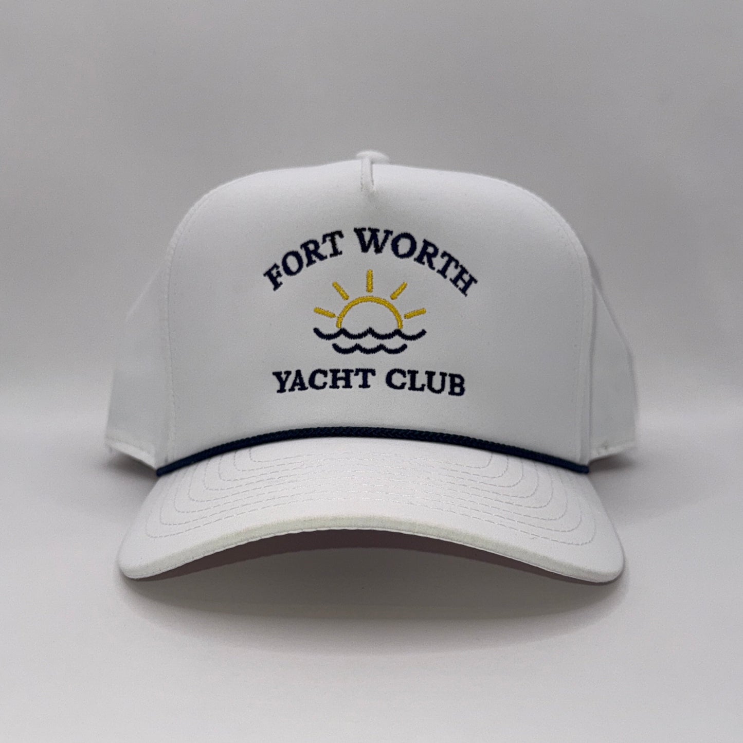 Fort Worth Yacht Club White with Navy Rope Imperial Cap