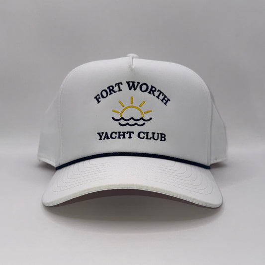 Fort Worth Yacht Club White with Navy Rope Imperial Cap